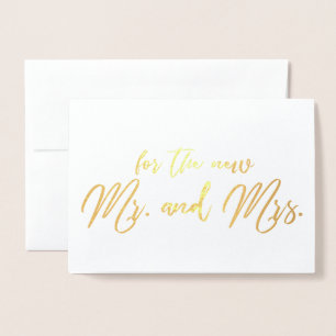 Beautiful Wedding Congratulation Calligraphy Foil Card