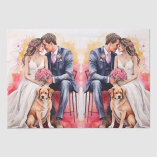 Beautiful Wedding Couple Watercolour Tissue Paper