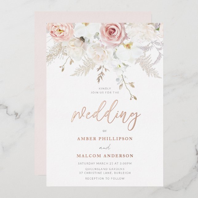 Beautiful Wedding Flowers Real Rose Gold  (Front/Back)