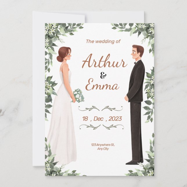 Beautiful wedding invitation flyer (Front)