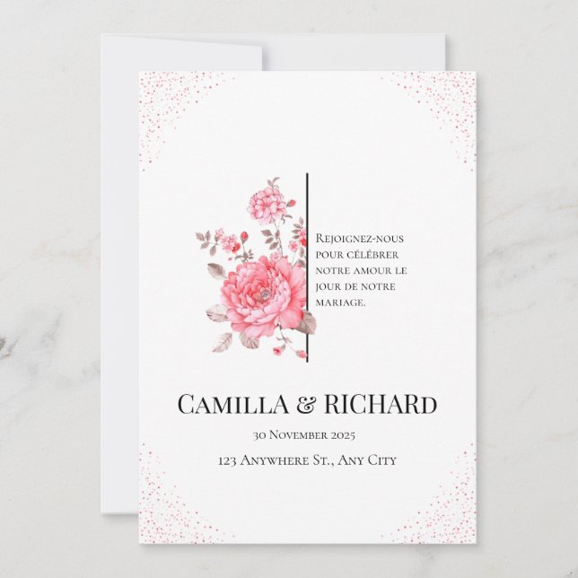 Beautiful wedding invitation template (Front)