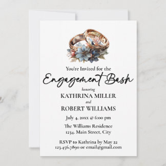 Beautiful Wedding Ring, Engagement Bash Invitation