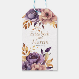 beautiful wedding watercolor flowers gift tags