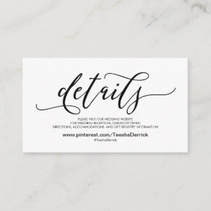 Beautiful Wedding Website Details Enclosure Card