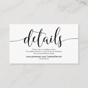 Beautiful Wedding Website Details Enclosure Card