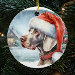 Beautiful Weimaraner Dog Winter Christmas Ceramic Tree Decoration<br><div class="desc">Embrace the enchantment of the season with our Beautiful Weimaraner Dog Winter Christmas Ceramic Ornament. This exquisite ornament showcases a stunning Weimaraner, capturing the grace and charm of your beloved canine amidst a winter wonderland. A perfect addition to your holiday decor, this ceramic ornament makes for a thoughtful and timeless...</div>