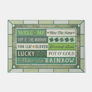 Beautiful Welcome Green Mat, Cute Slogan Doormat