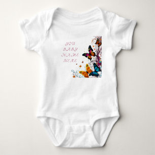 Beautiful whimsical Butteries Baby Bodysuit