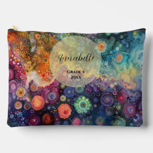 Beautiful Whimsical Colourful Back to School  Accessory Pouch