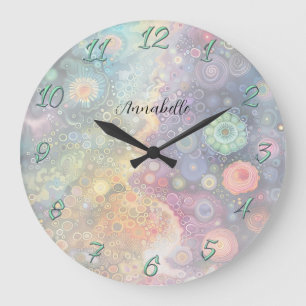 Beautiful Whimsical Colourful Back to School Large Clock