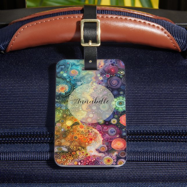 Beautiful Whimsical Colourful Back to School  Luggage Tag (Front Insitu 2)