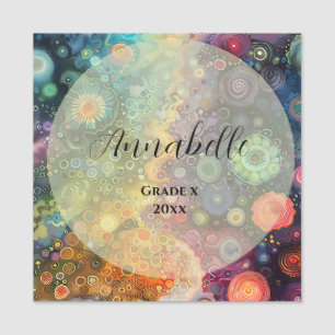 Beautiful Whimsical Colourful Back to School Name Tag