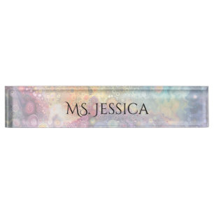 Beautiful Whimsical Colourful Back to School  Nameplate