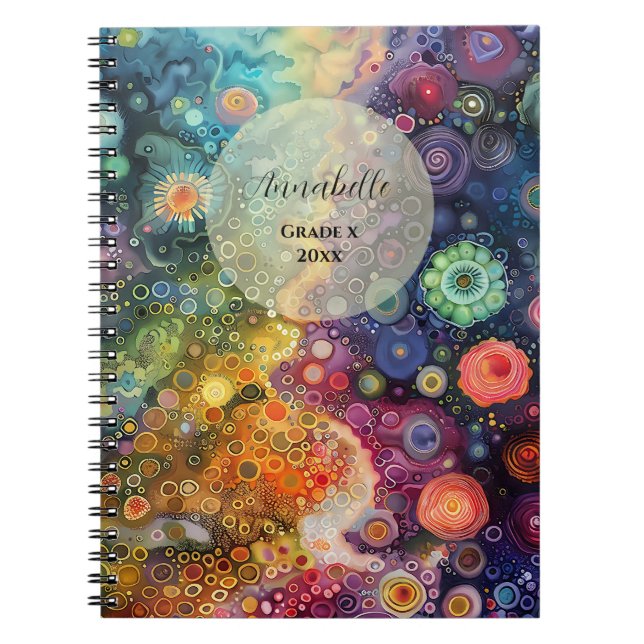 Beautiful Whimsical Colourful Back to School  Notebook (Front)