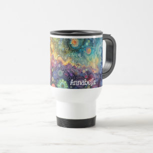 Beautiful Whimsical Colourful Back to School  Travel Mug