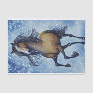 Beautiful Whimsical Horse in the Snow Winter Tissue Paper