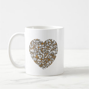 Beautiful White and Gold Marble Texture heart Coffee Mug