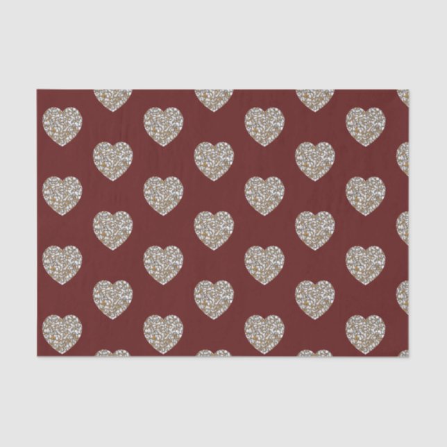Beautiful White and Gold Marble Texture heart Tissue Paper (Front)