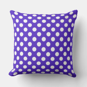 Beautiful White and Purple Polka Dots Pattern Cushion