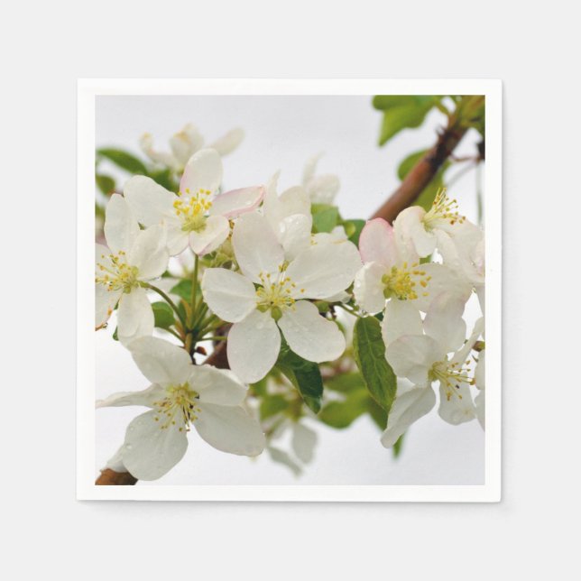 Beautiful White Blossoms Napkin (Front)
