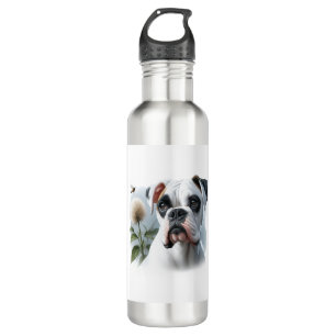 Beautiful White Boxer Dog featured in Nature 710 Ml Water Bottle