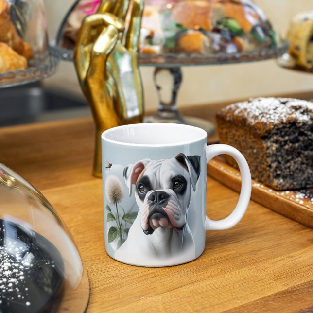 Beautiful White Boxer Dog featured in Nature Coffee Mug (Creator Uploaded)