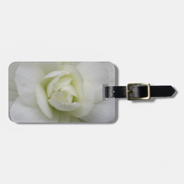 Beautiful White Carnation Custom Luggage Tag (Front Horizontal)