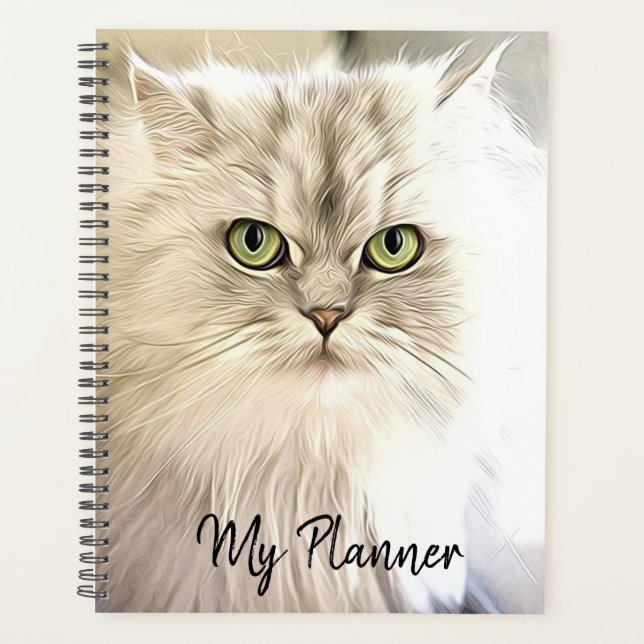 Beautiful White Cat Planner (Front)