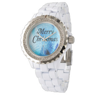 Beautiful White Christmas Rhinestone Watch