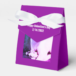Beautiful White Dog Valentine's Day Purple Lovers Favour Box