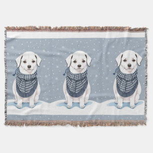 Beautiful White Dogs Throw Blanket