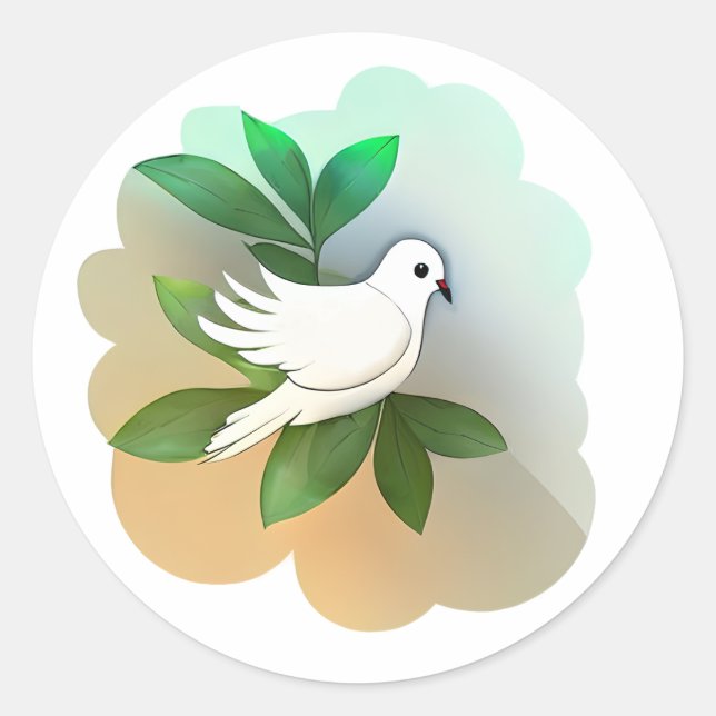 Beautiful White Dove  Classic Round Sticker (Front)