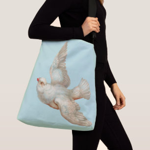beautiful white dove crossbody bag