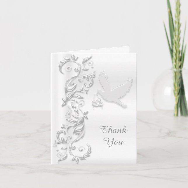 Beautiful White Dove Thank You Card (Front)