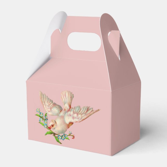  beautiful white dove with sprig in its mouth favour box (Front Side)