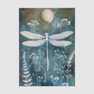Beautiful White Dragonfly Cyanotype Printing Tissue Paper