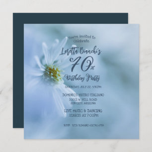 Beautiful White Flower 70th Birthday Party Invitat Invitation