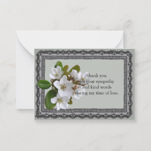 Beautiful White Flower After Funeral Thank You Card