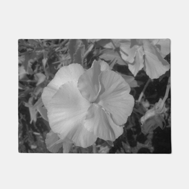 Beautiful White Flower Doormat (Front)