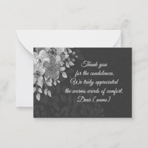 Beautiful White Flowers After Funeral thank You Card