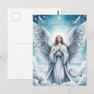 Beautiful White Guardian Angel Postcard