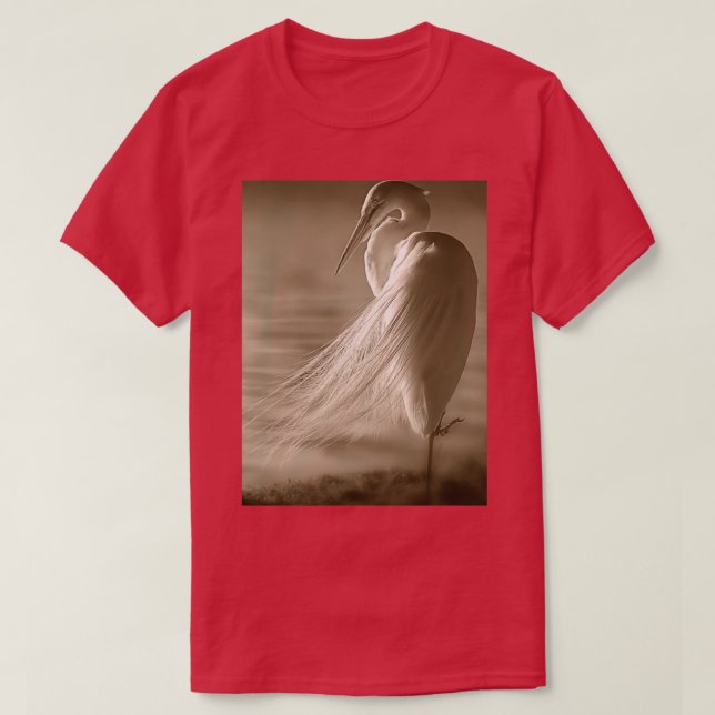 Beautiful White Heron from Fonebook T-Shirt (Design Front)