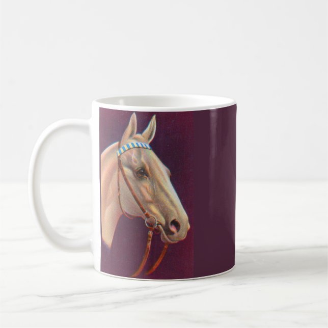  beautiful white horse coffee mug (Left)
