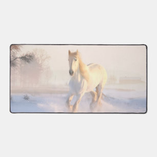 Beautiful White Horse Desk Mat