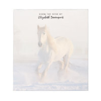 Beautiful White Horse Galloping in the Snow