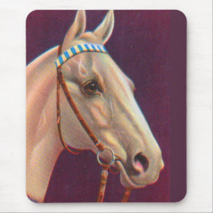 beautiful white horse mouse mat