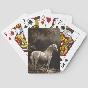 Beautiful White Horse Oil Painting Vintage Playing Cards