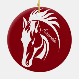 Beautiful White Horse Ornament