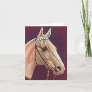 beautiful white horse print note card