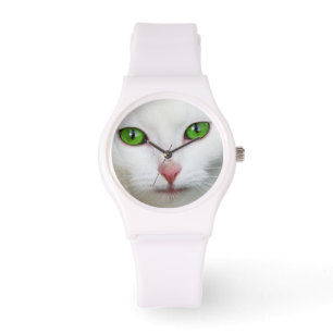 Beautiful white kitty cat kitten animal lover watch